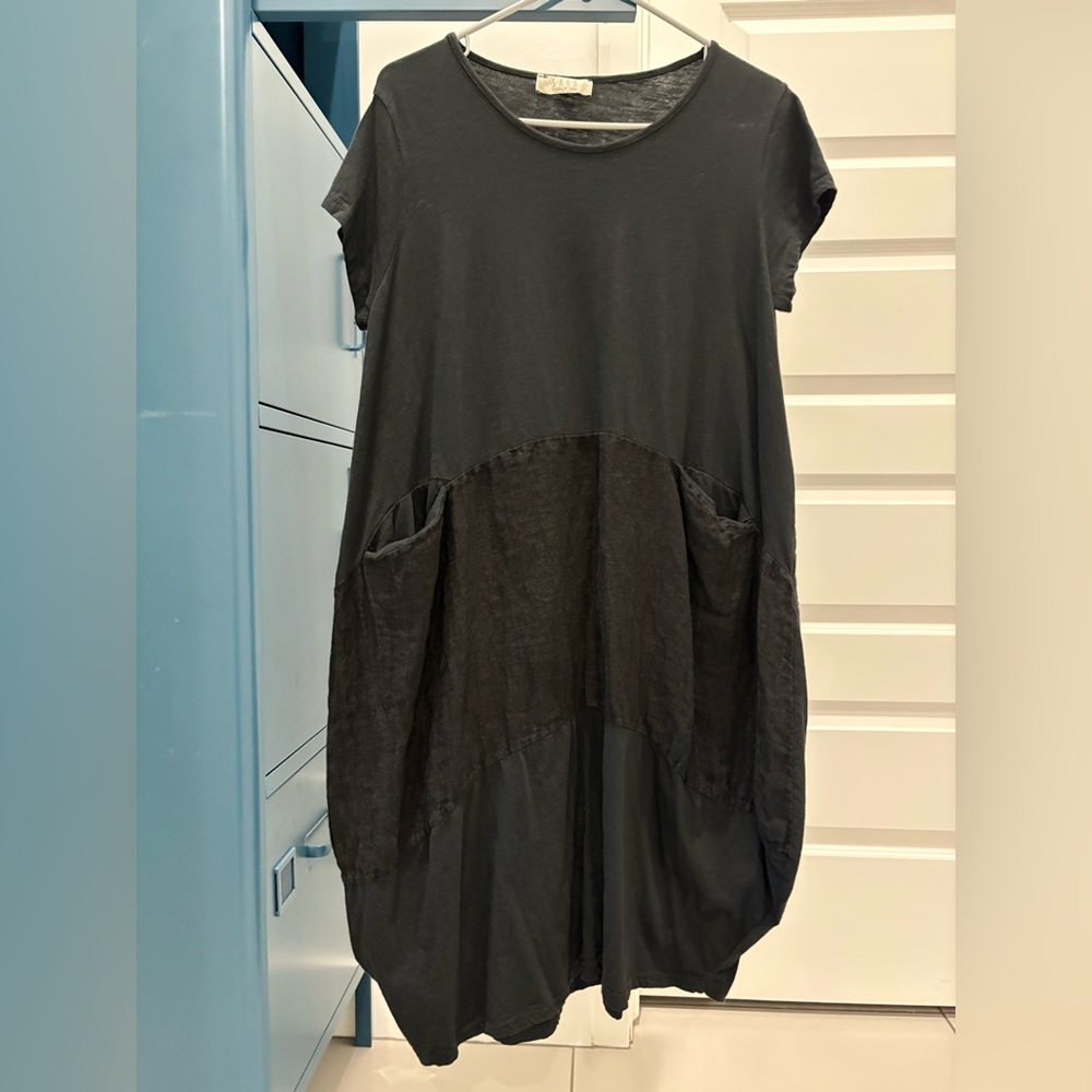 Saga Cap Sleeve Bubble Dress Black One Size